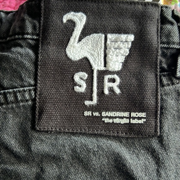 SR vs Sandrine Rose Black Denim Raw Hem Bermuda Shorts - Picture 4 of 7